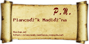 Plancsák Madléna névjegykártya